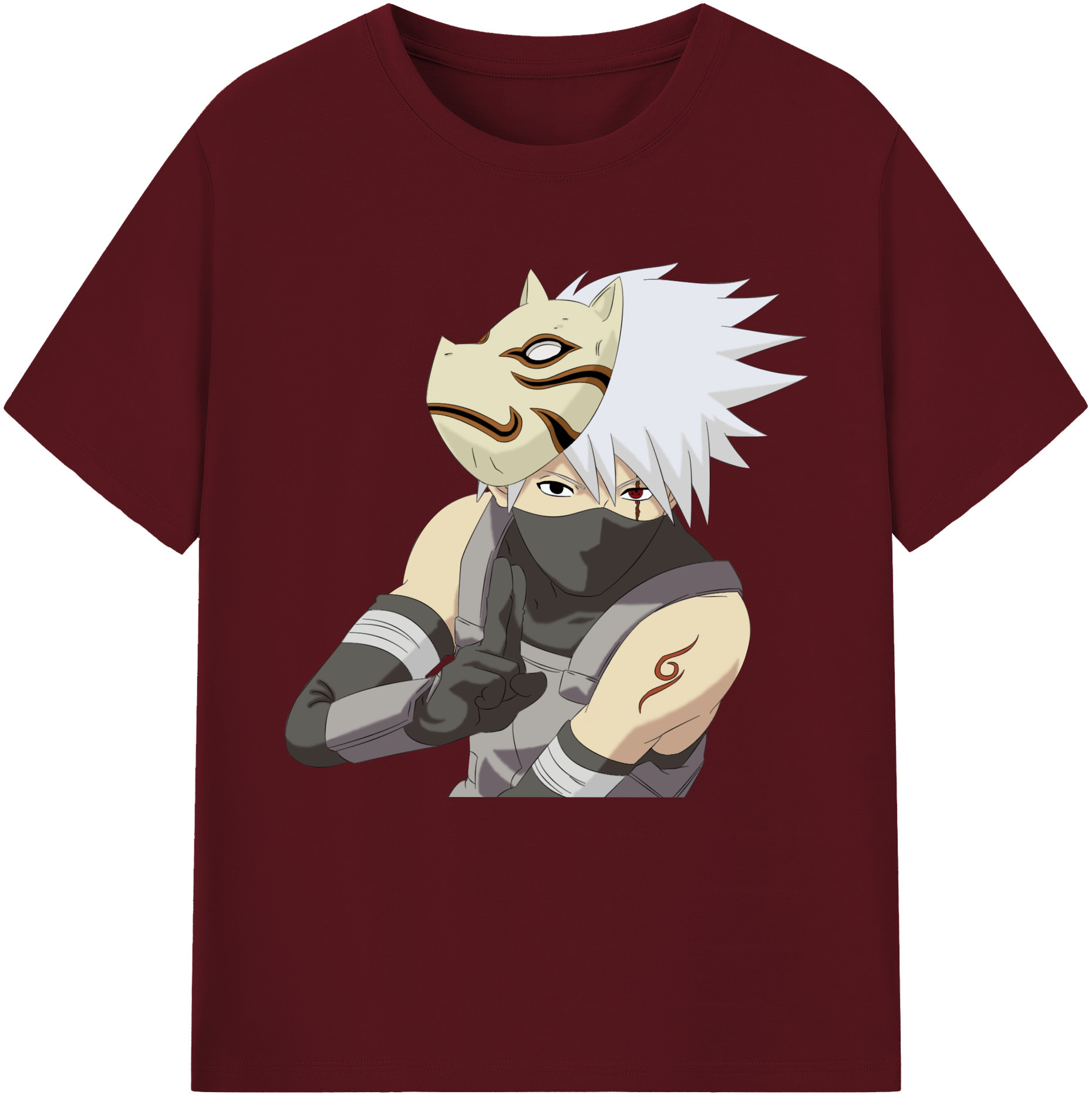 （画像用） NARUTO -ナルト- はたけ カカシ Hatake Kakashi 綿100％半袖Tシャツ（フロントプリント）